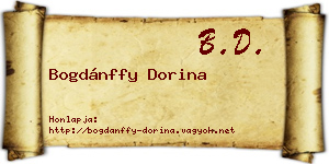 Bogdánffy Dorina névjegykártya