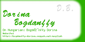 dorina bogdanffy business card